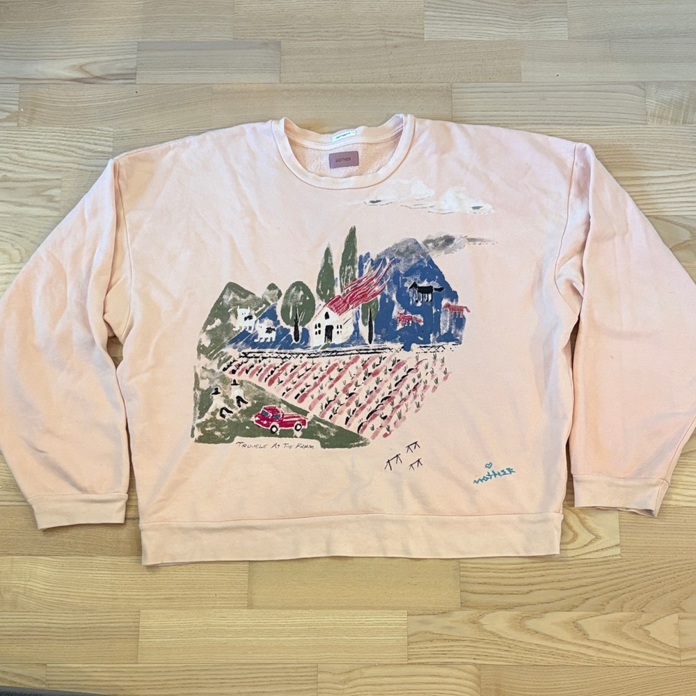 MOTHER Pink Graphic Sweatshirt